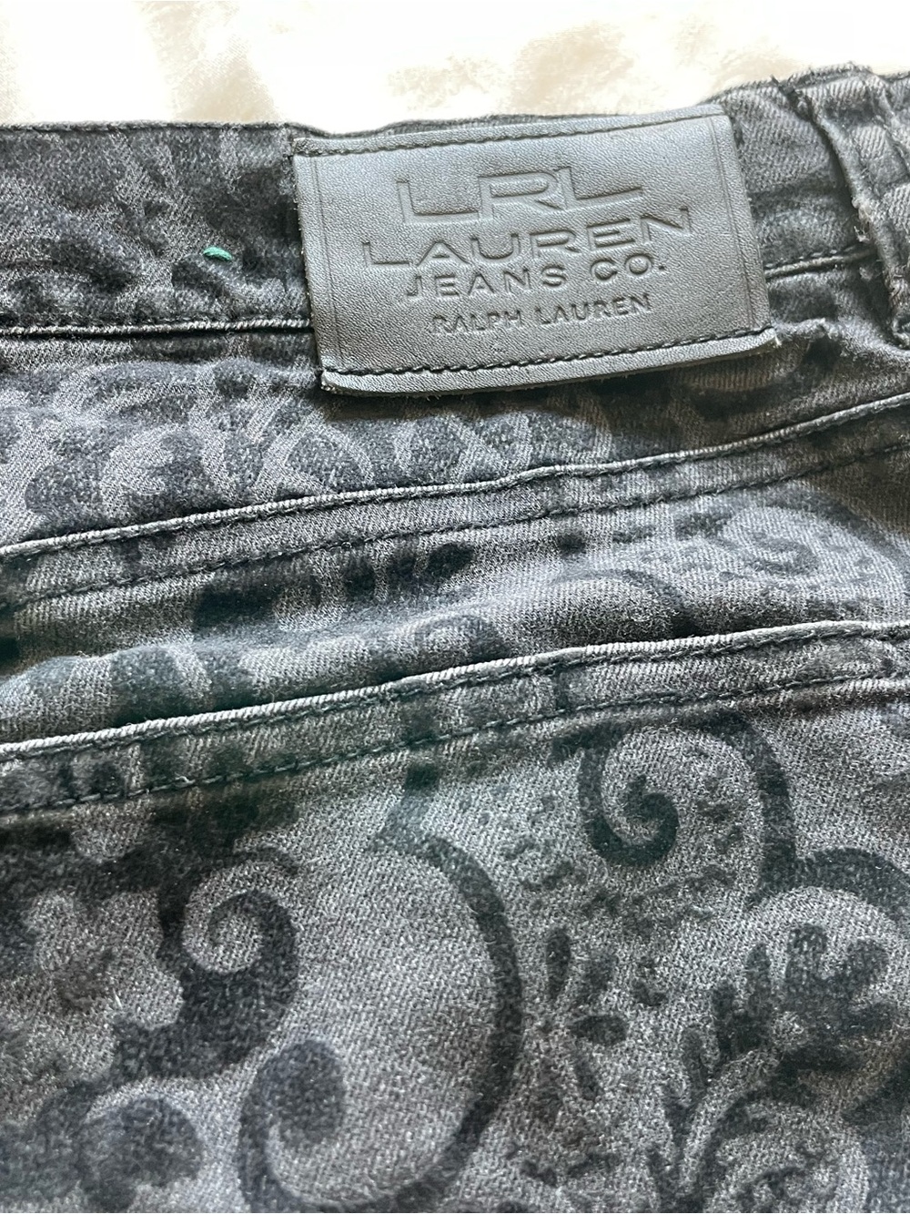 Ralph Lauren Jeans Company Black Damask Patterned Pants 16W - Picture 6 of 7